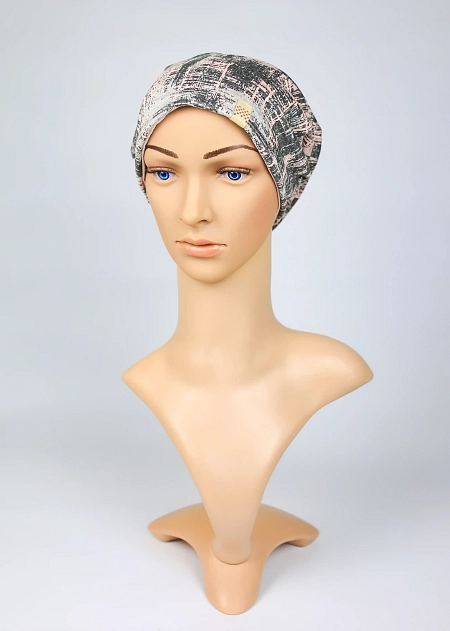 Čepice bambus šedorůžová