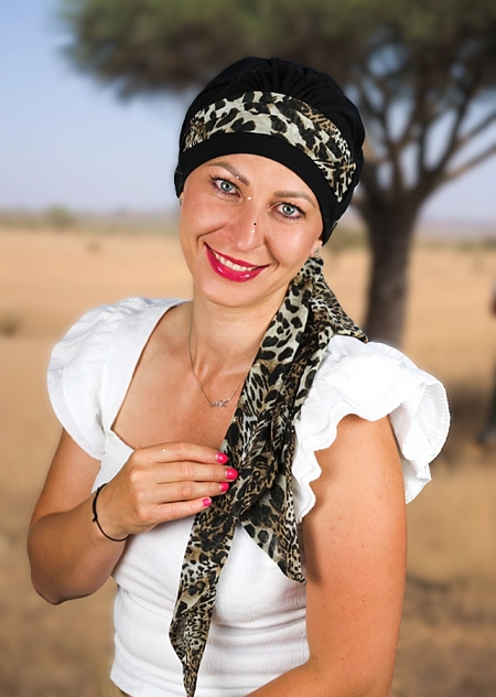 Ala turban ALoENA bambus s šifónovým šátkem 