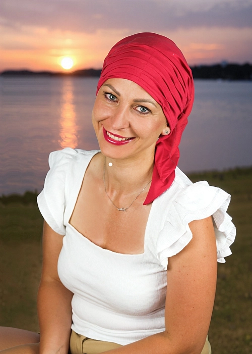 Šátek Alina malinová