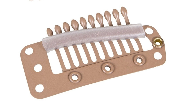 Sponka na tupé - Clips fleets 3,6cm, hnědá