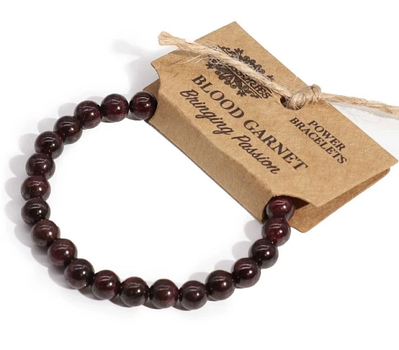 Náramek - červený granát 8mm