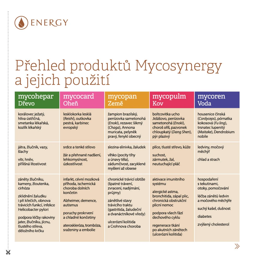 MYCOSYNERGY-tabulka
